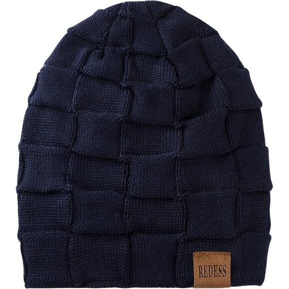 Men & Women Sea Blue Winter Warm Knit Slouchy Skull Cap with Face Cover